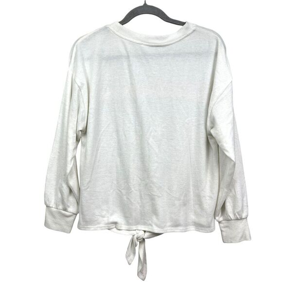 For the Republic Womens Sweater Stripe Knit‎ Rainbow Tie Waist Cream Size M - Picture 4 of 5